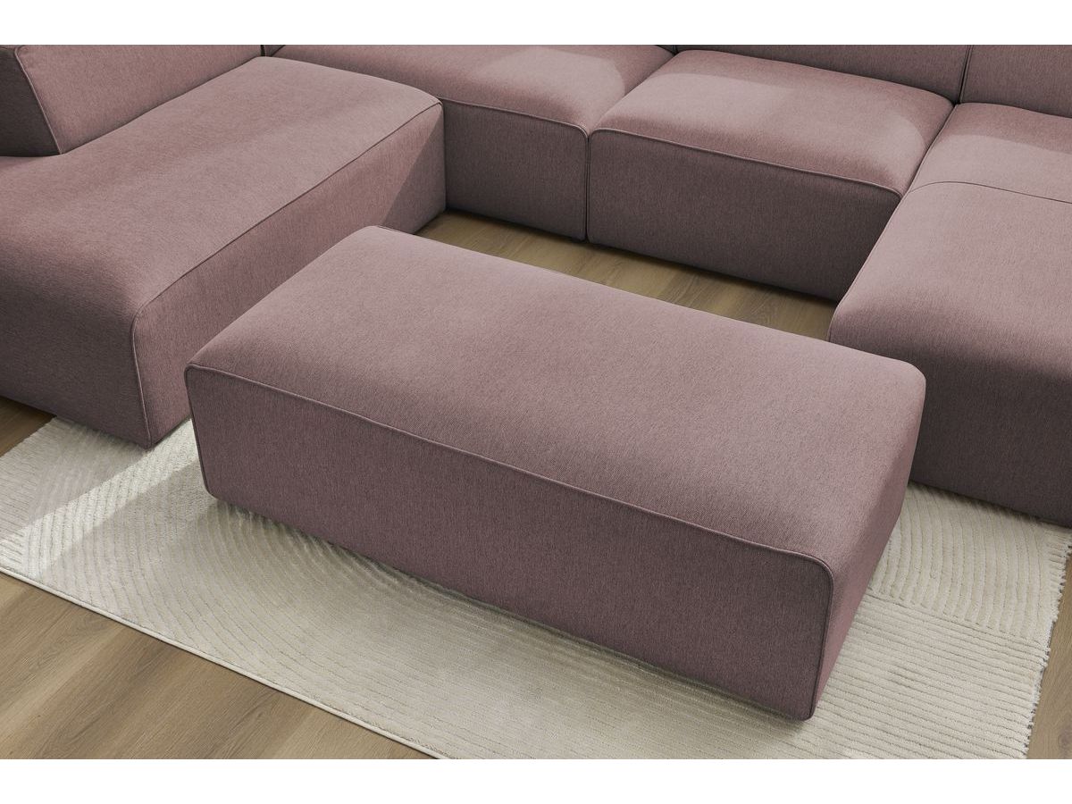 Bobochic Megeve Wohnlandschaft mit Pouf Melange-Stoff Rosa Ecke rechts