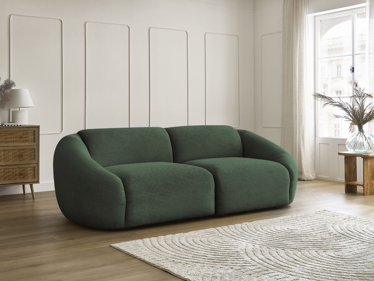 Bobochic Tina Sofa 3-Sitzer Cordsamt Grün