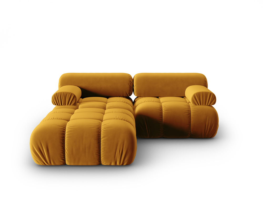 Cosmopolitan Design Modulares Ecksofa Cortina 3-Sitzer Samt Bluvel Gelb
