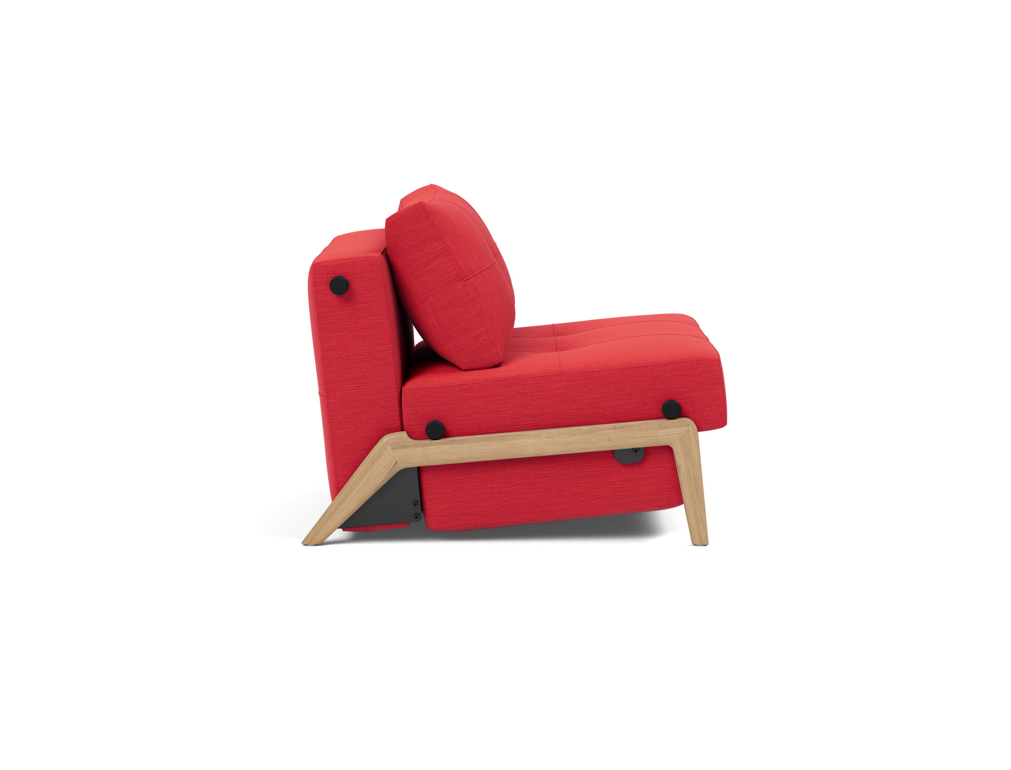 Schlafsessel Cubed 90 Flachgewebe Elegance 511-Red Beine Eiche