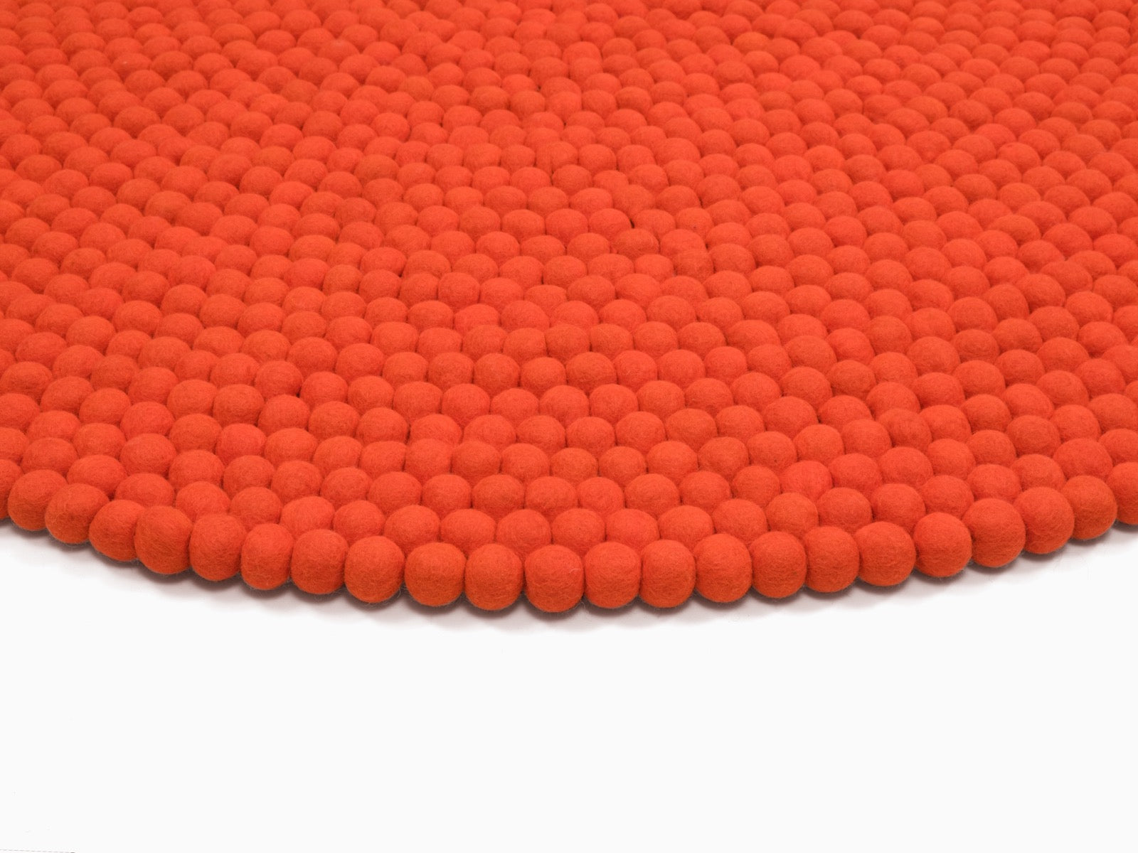 myfelt Mats Filzkugelteppich Rotorange rund Ø 50 cm