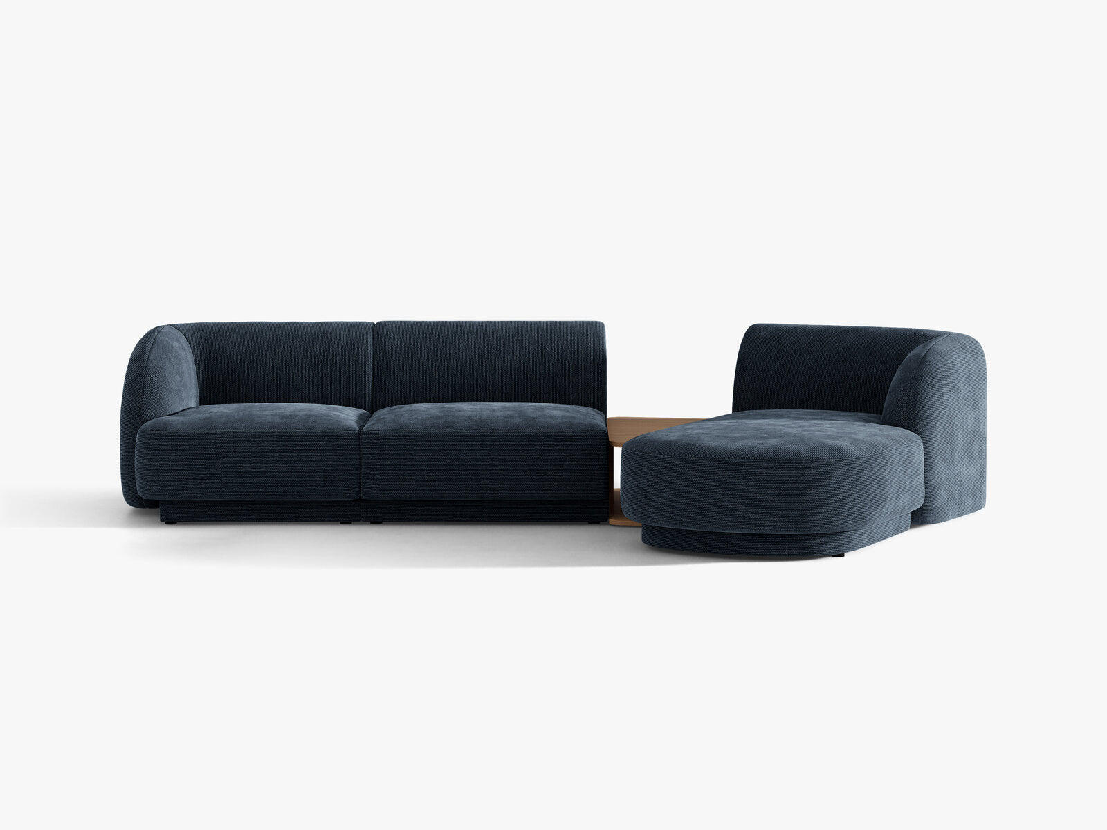 Micadoni Modulares Sofa Miley mit Recamiere 3-Sitzer Rechts Chenille Haga Königsblau