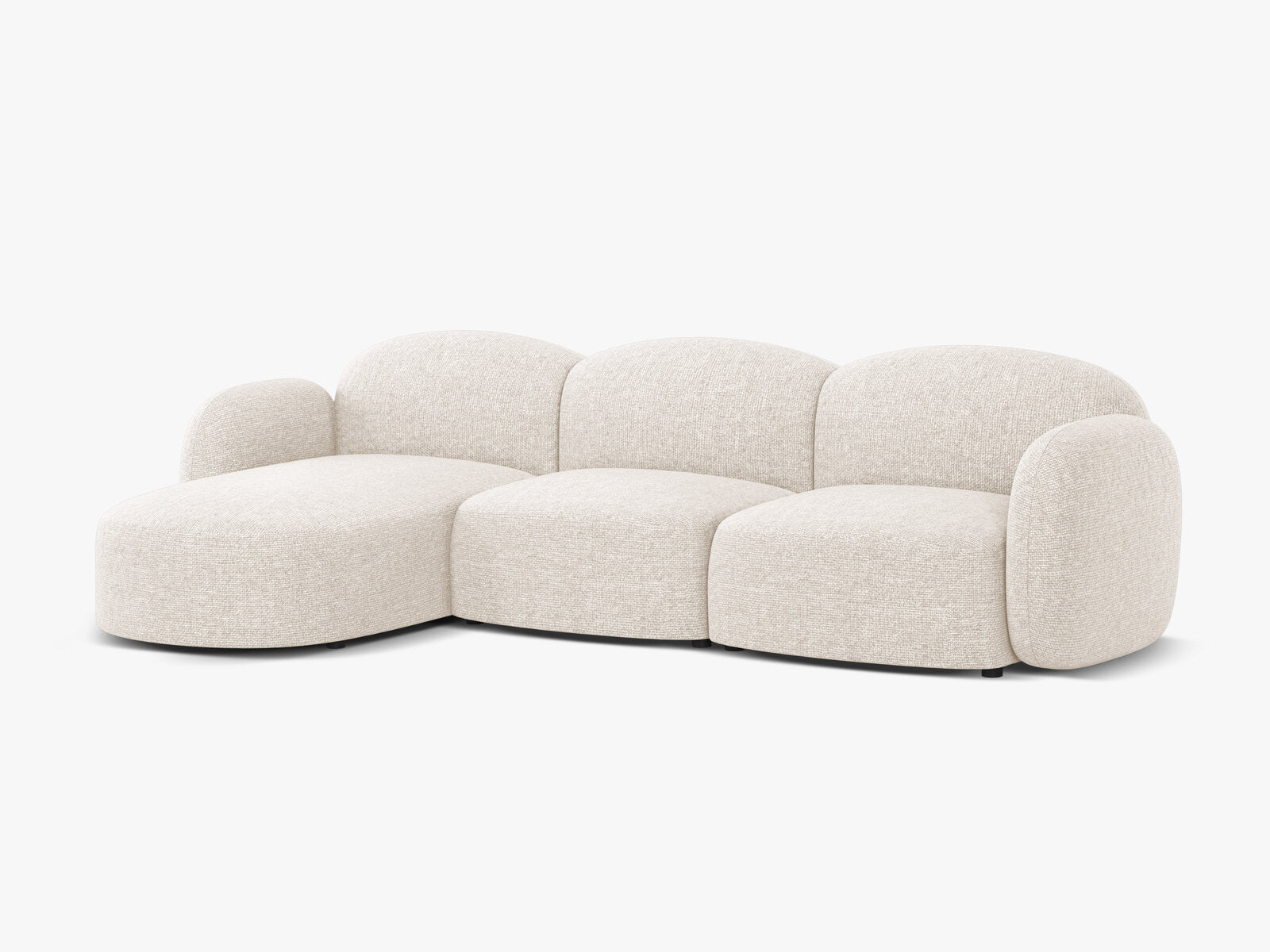 Micadoni Ecksofa Blair 4-Sitzer Links Chenille Eden Helles Beige