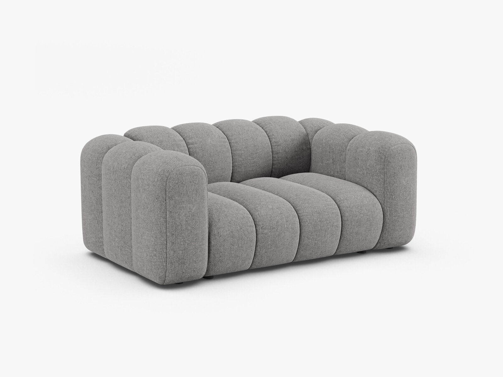 Micadoni Sofa Lupine 2-Sitzer kleine Version Chenille Eden Hellgrau