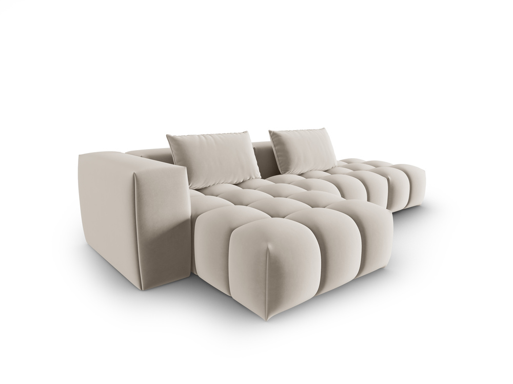 Cosmopolitan Design Ecksofa Verona 4-Sitzer offen Samt Casino Ecru Links