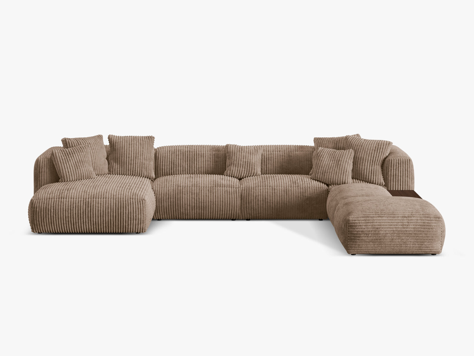 Micadoni Panorama-Ecksofa Martina 5-Sitzer Rechts Kord Eichel