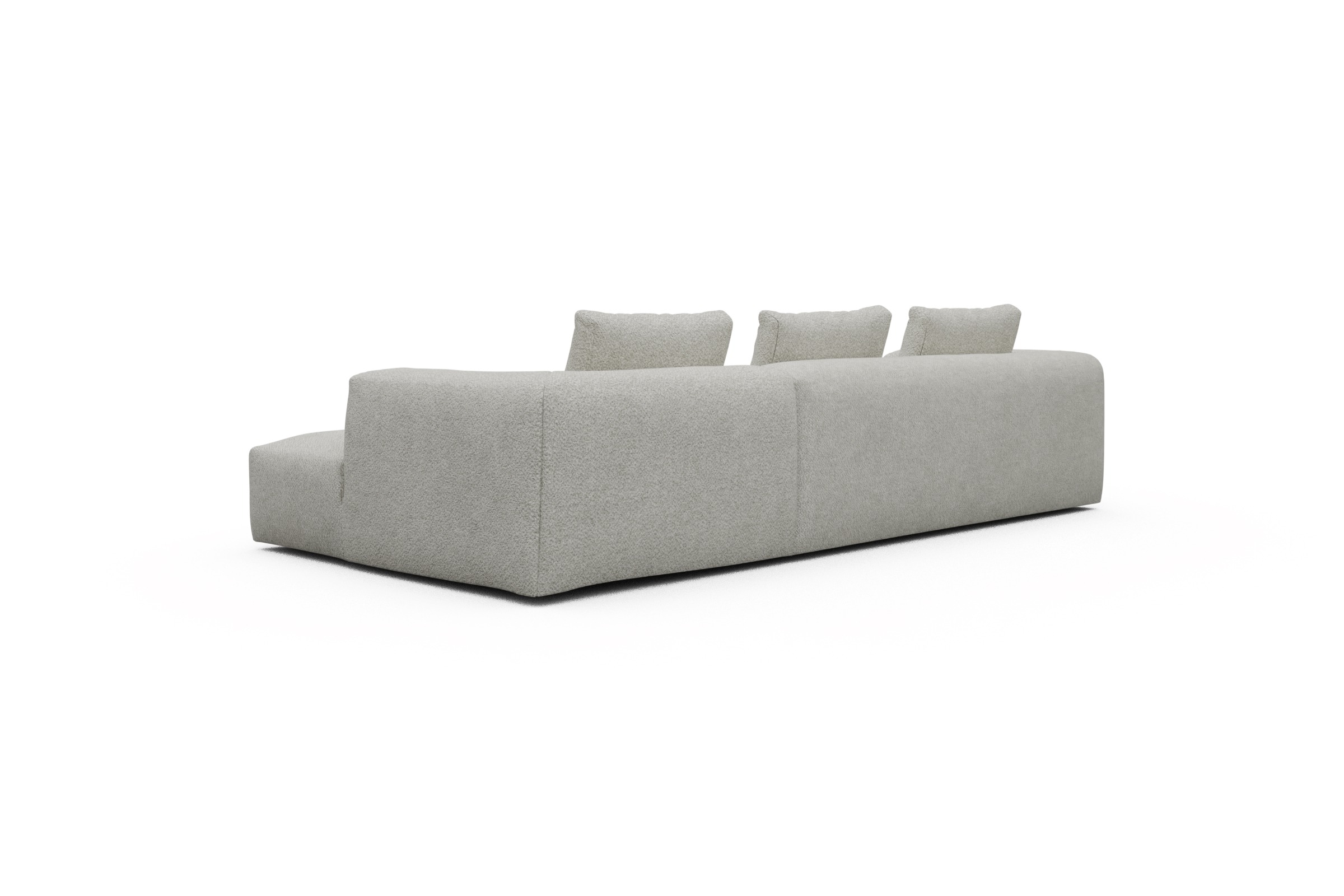 Ecksofa Fred Chaiselongue rechts mit 2,5-Sitzer Vanora-Warm-Sand