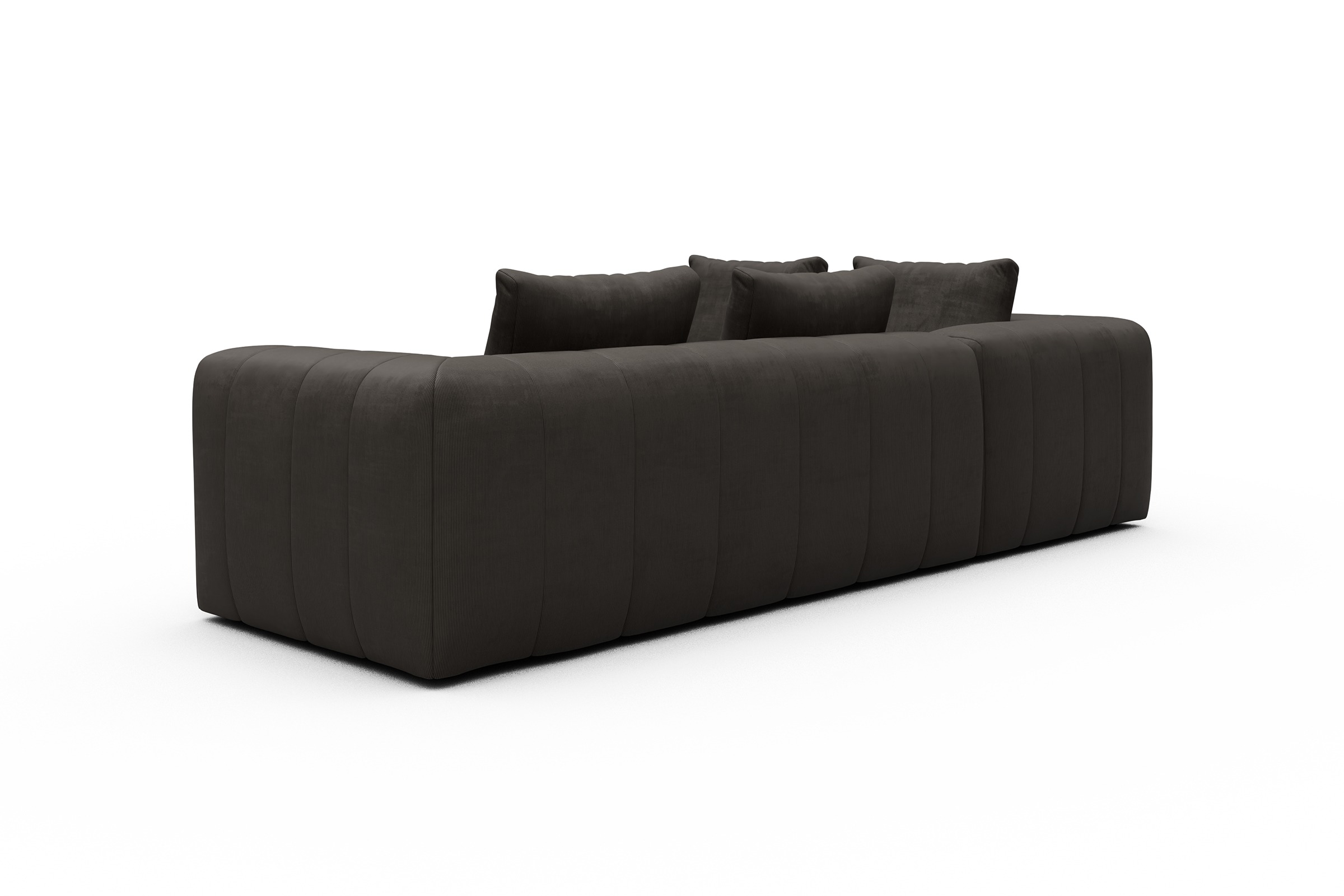 Ecksofa Hugo 2x 2,5-Sitzer Armlehne rechts Cordufine-Taupe