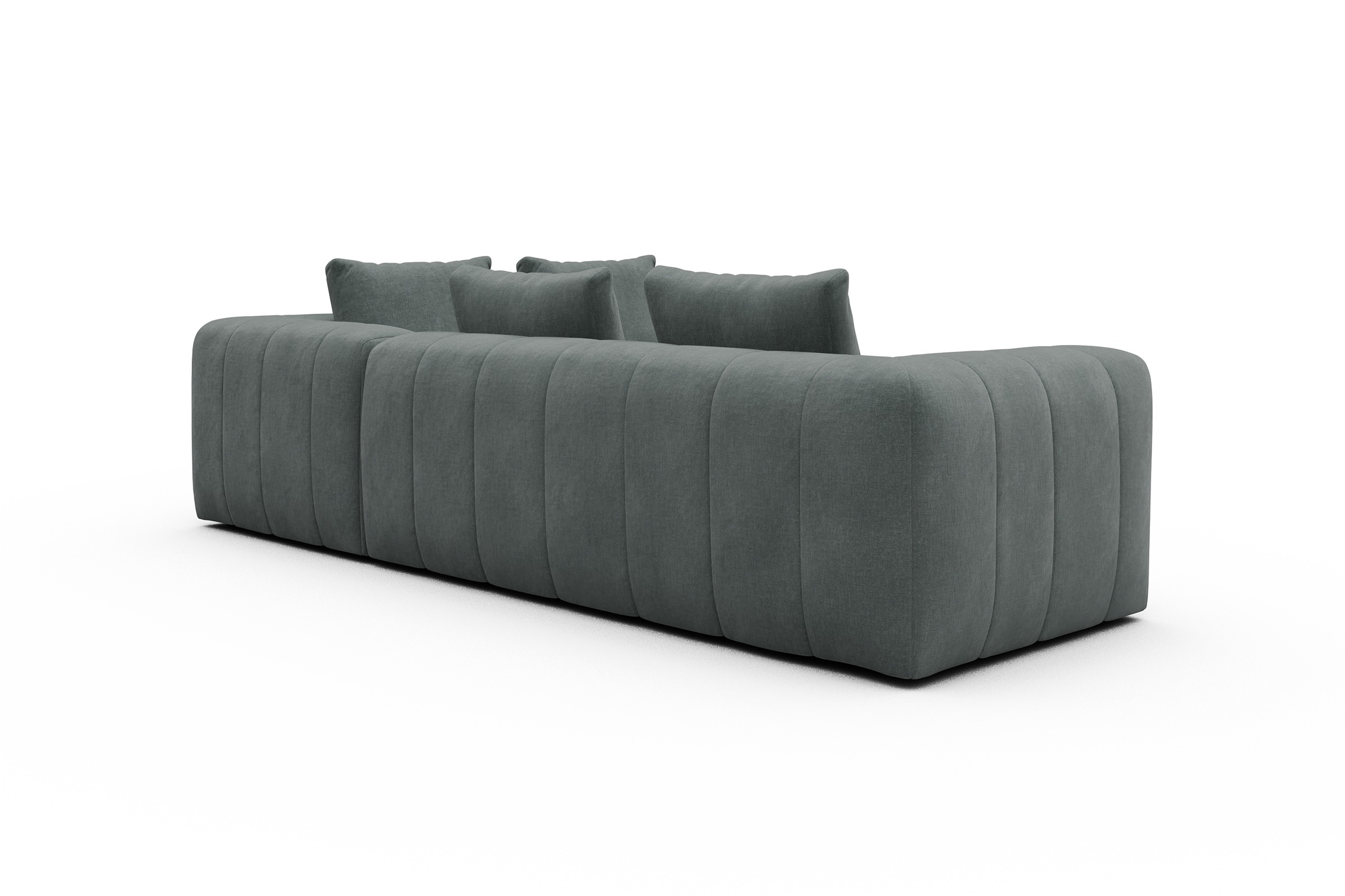 Ecksofa Hugo 2x 2,5-Sitzer Armlehne links Smooth-Silver-Grey