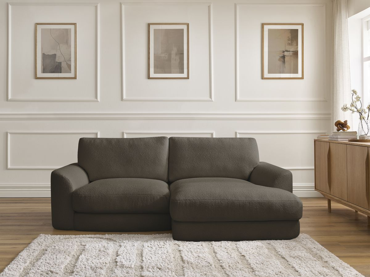Bobochic Leonore Ecksofa Bouclé-Stoff Braun Ecke rechts