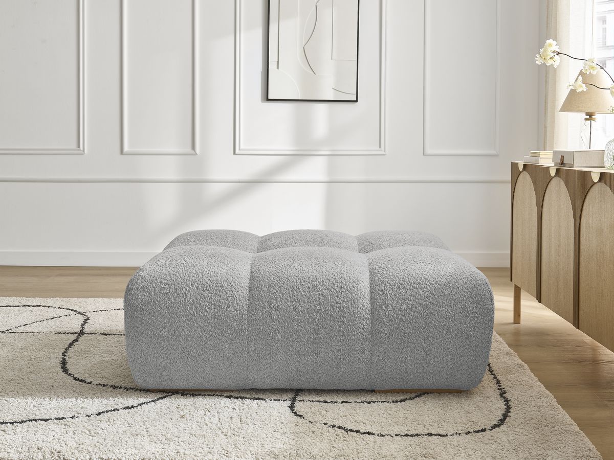Bobochic Anakin Pouf Bouclé-Stoff Hellgrau