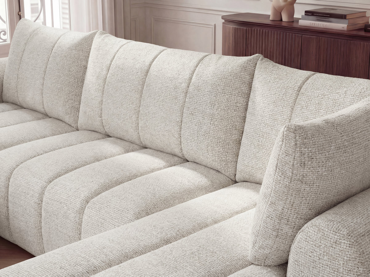 Bobochic Nesty Wohnlandschaft mit Pouf Melange-Stoff Beige Ecke links