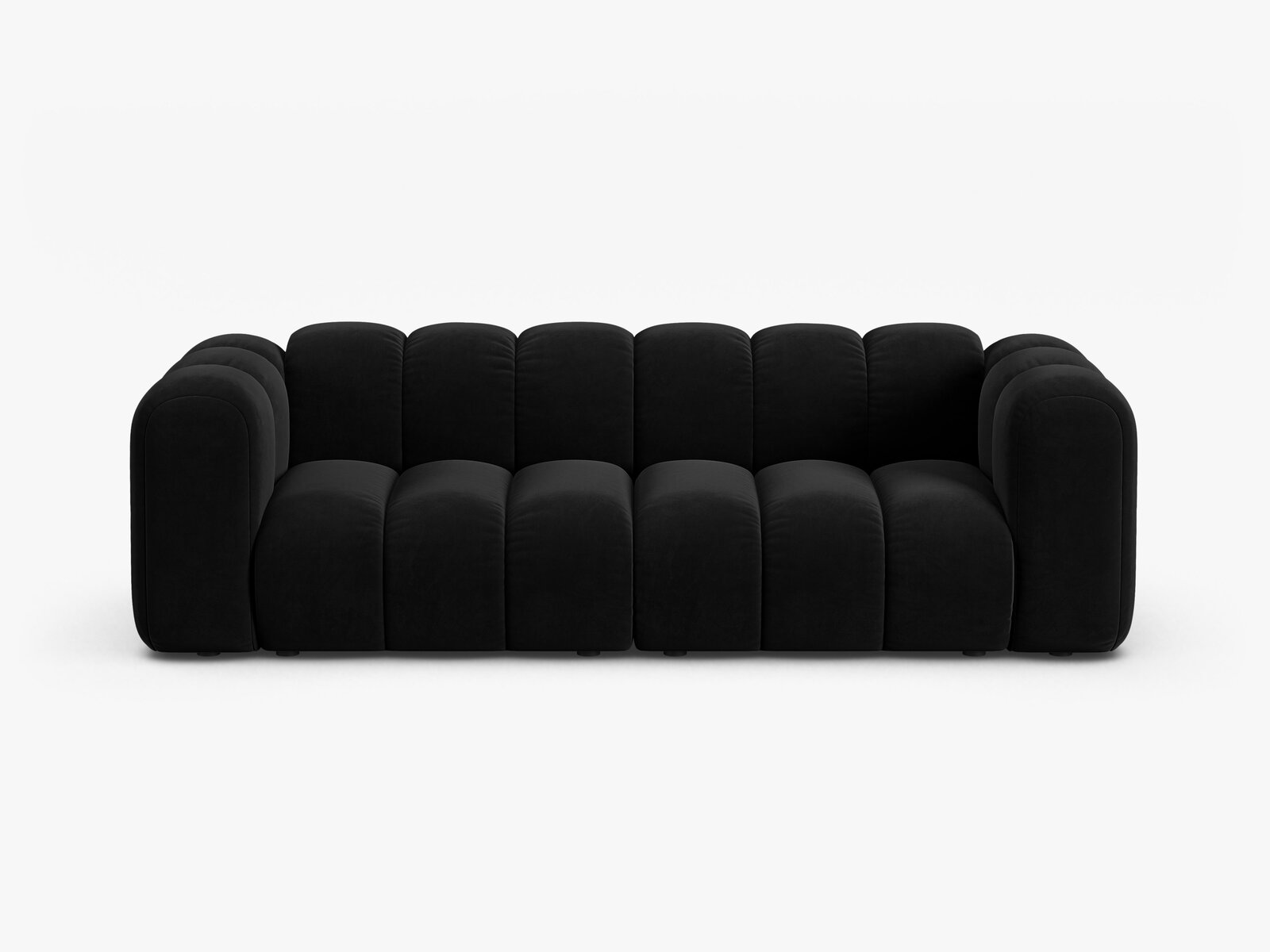 Micadoni Sofa Lupine 3-Sitzer Samt Salvador Schwarz