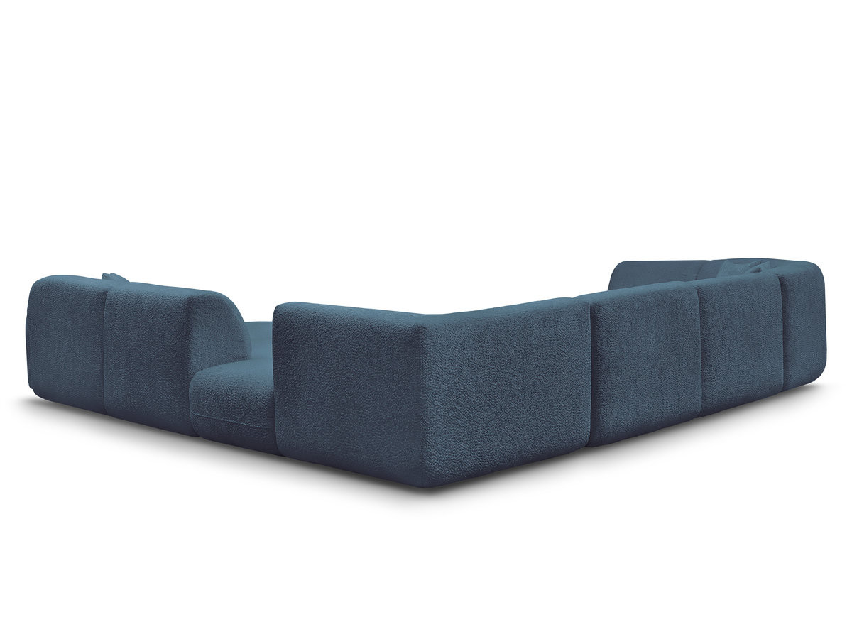 Bobochic Anda Wohnlandschaft mit Pouf 396 × 357 cm Chenille Hellblau Ecke rechts