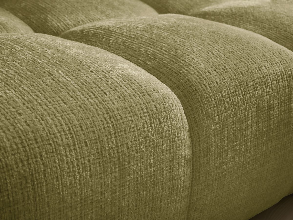 Bobochic Anakin Sofa 3-Sitzer, 6 Kissen Strukturstoff Grün