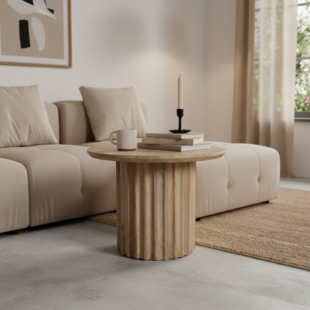 Raw Materials Bullnose Beistelltisch Reversed Natur Ø 55cm