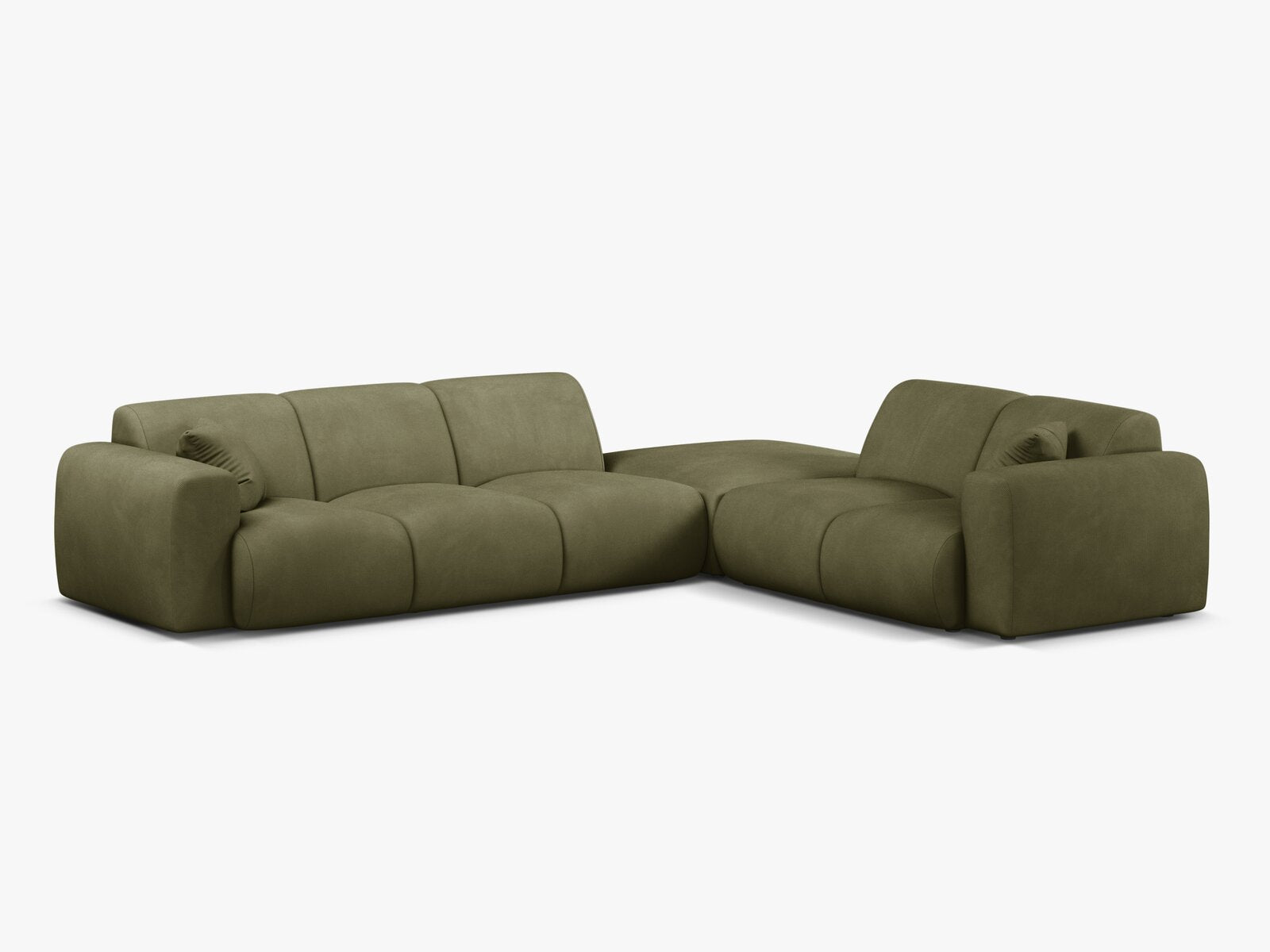 Micadoni Ecksofa Molino 6-Sitzer Rechts Strukturierter Stoff Rebel Hellgrün