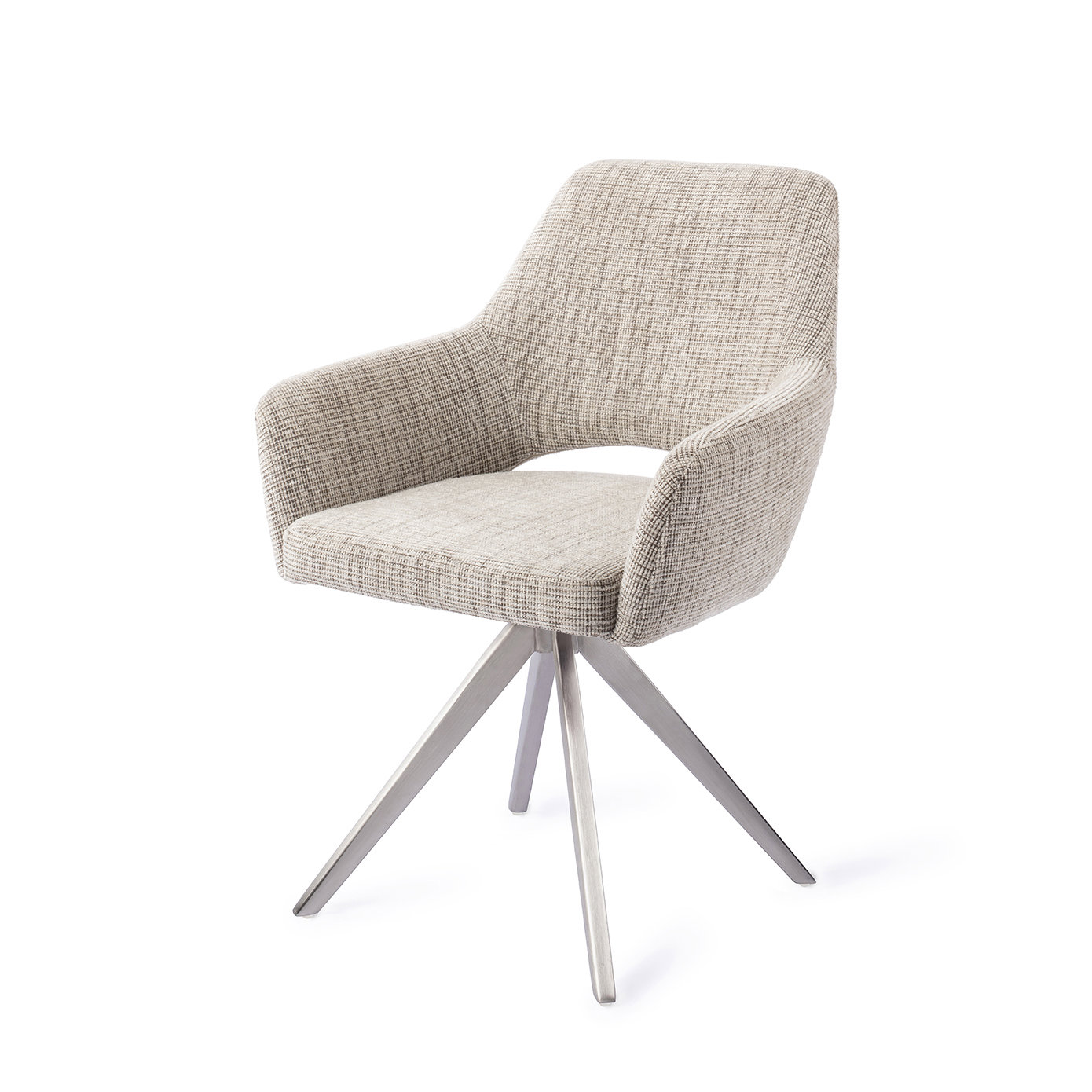 Jesper Home Esszimmerstuhl Yanai Caramel Grid Turn Stahl
