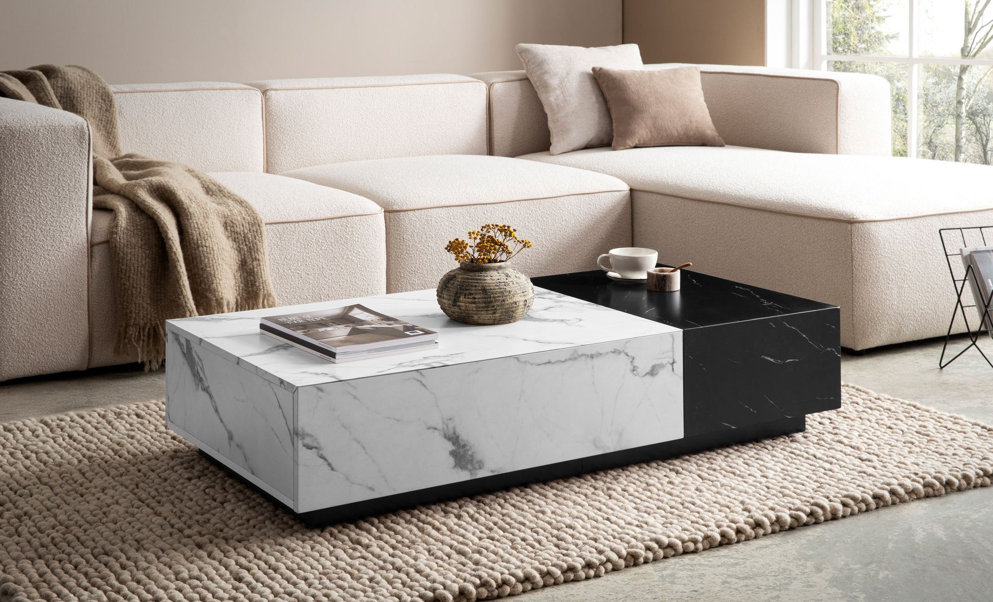 Couchtisch Hornnes Marmoroptik Weiß 120 × 60 × 28 cm
