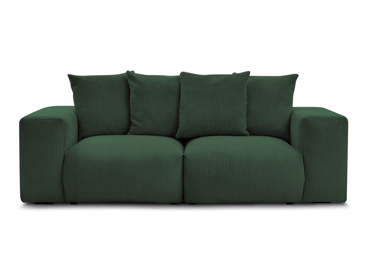 Bobochic Voltaire Sofa 3-Sitzer 248 × 100 cm Cordsamt Grün