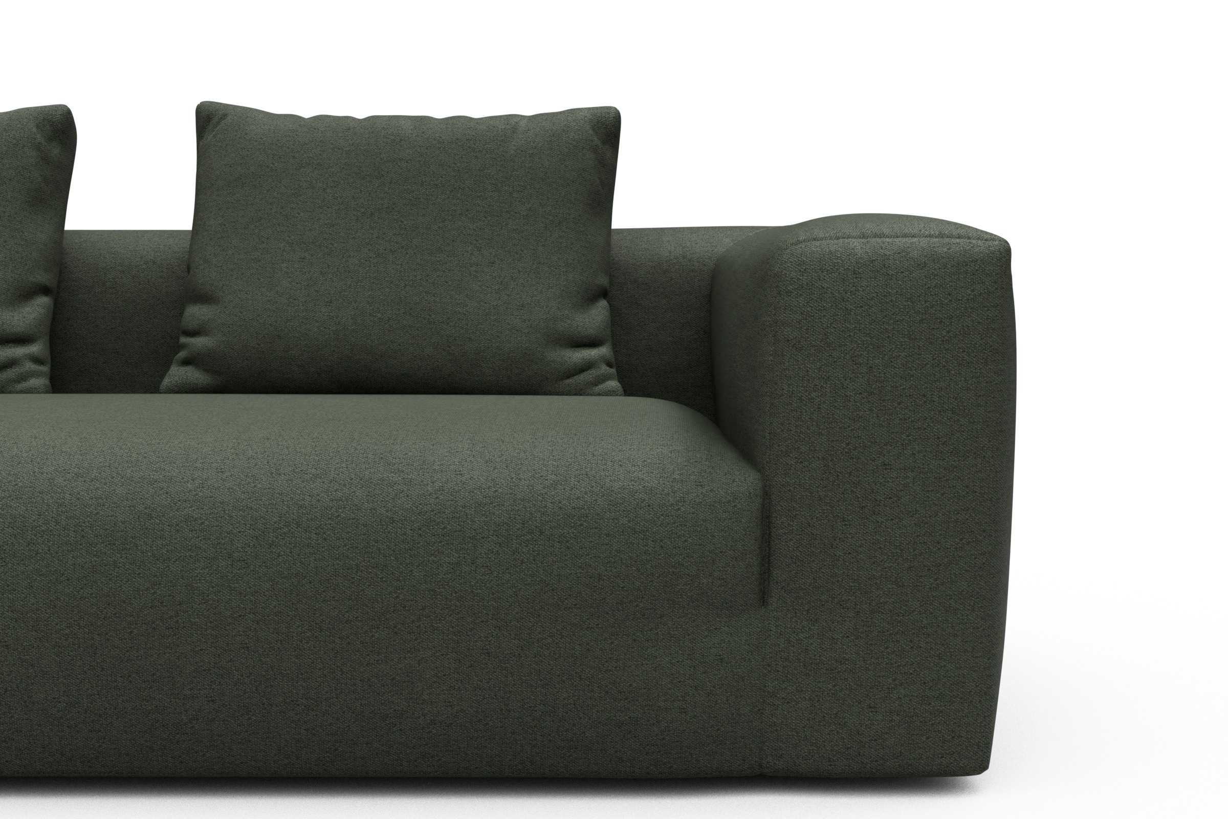 Ecksofa Fred Relax-Ecke links mit 2,5-Sitzer Denari-Forest-Green