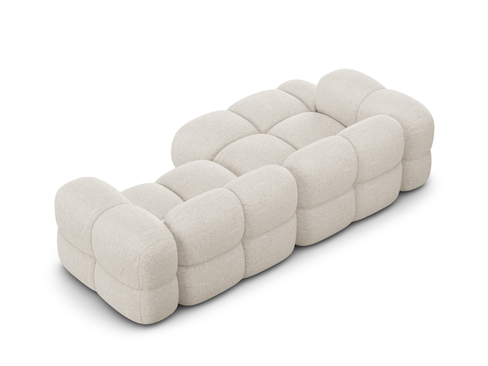 Cosmopolitan Design Ecksofa Loretto 3-Sitzer Strukturierter Stoff Sorella Beige Links