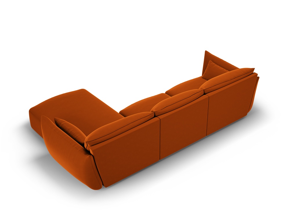 Cosmopolitan Design Ecksofa Matera 4-Sitzer Samt Salvador Terrakotta Rechts