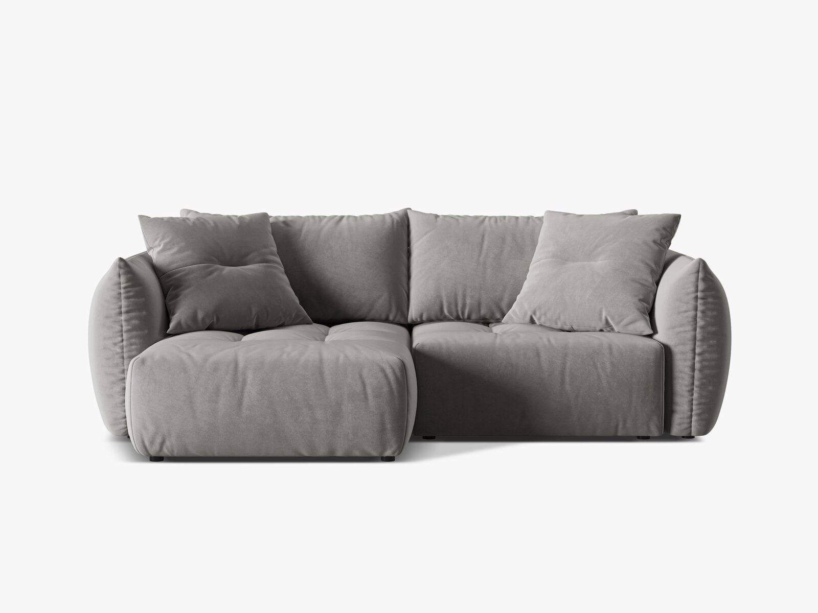 Micadoni Bloom Ecksofa 3-Sitzer mit Schlaffunktion Links Samt Casino Grau