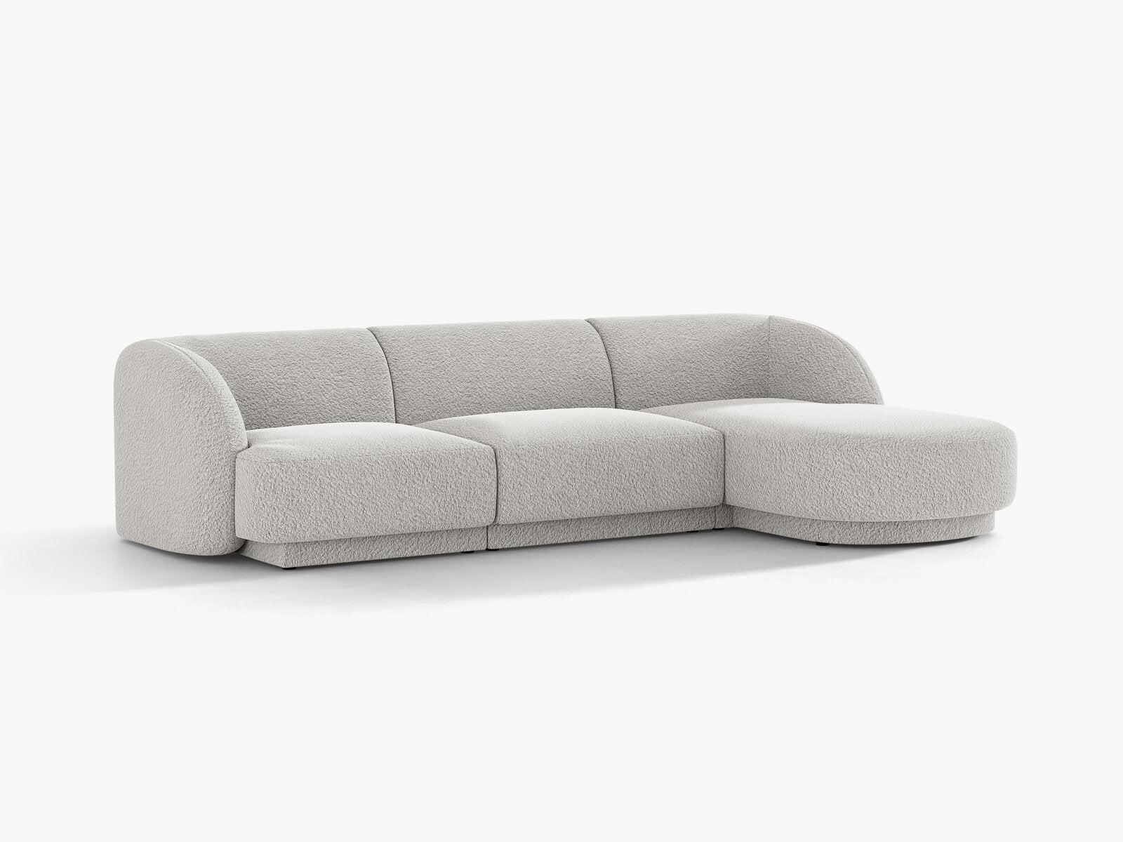 Micadoni Ecksofa Miley 4-Sitzer Rechts Boucle Baloo Hellgrau
