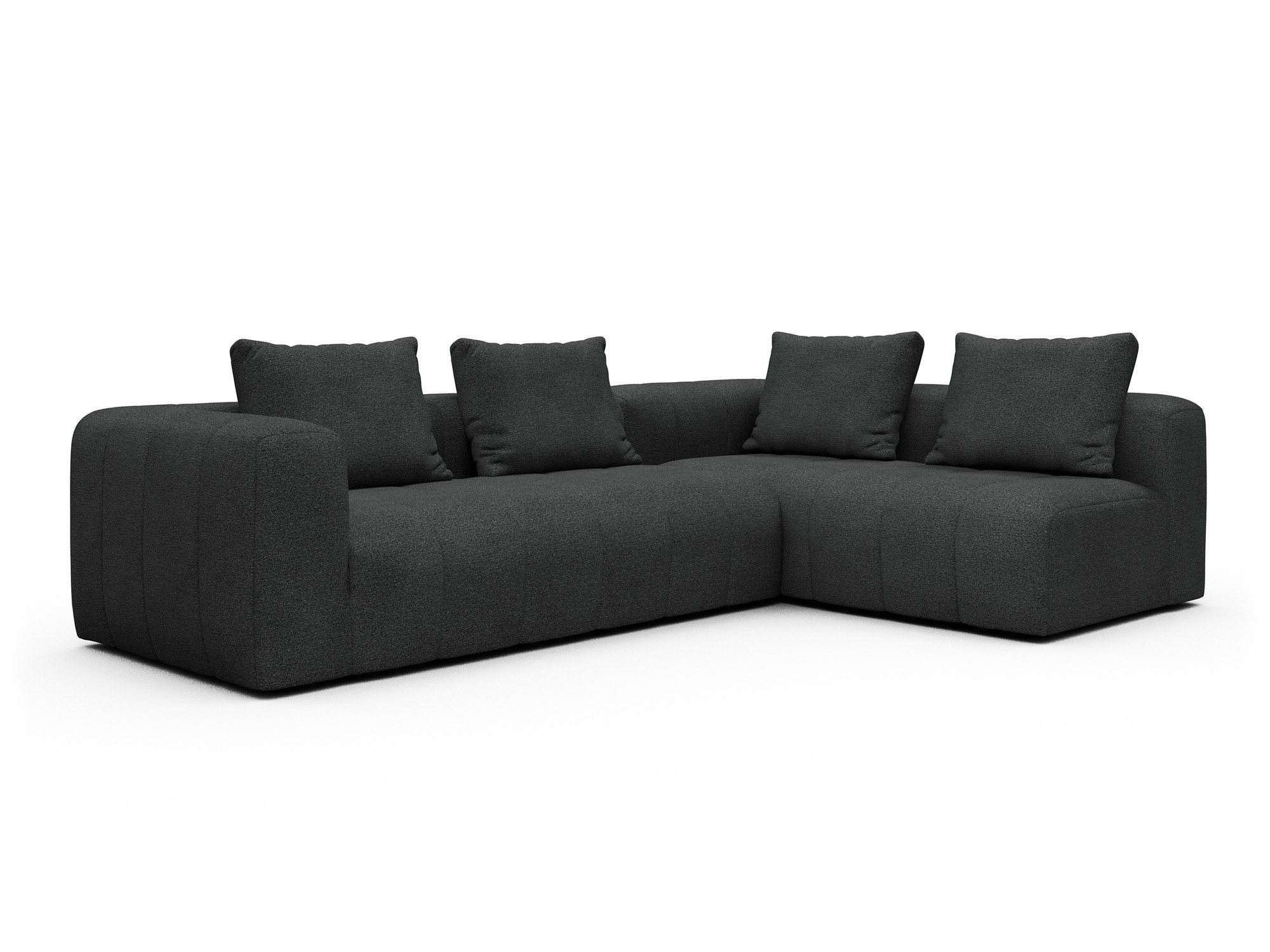 Hugo 2x 2,5-Sitzer Armlehne links Boucle-Charcoal moebelfaktor