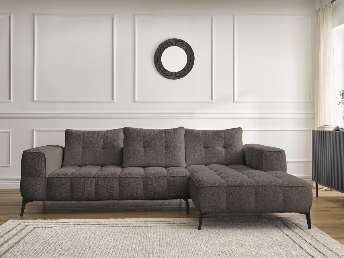 Bobochic Anis Ecksofa Bouclé-Stoff Braun Ecke rechts