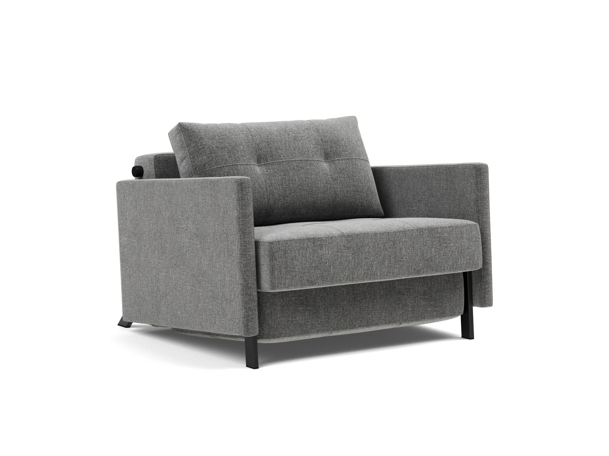 Schlafsessel Cubed 90 mit Armlehnen Strukturierter Stoff Twist 563-Charcoal