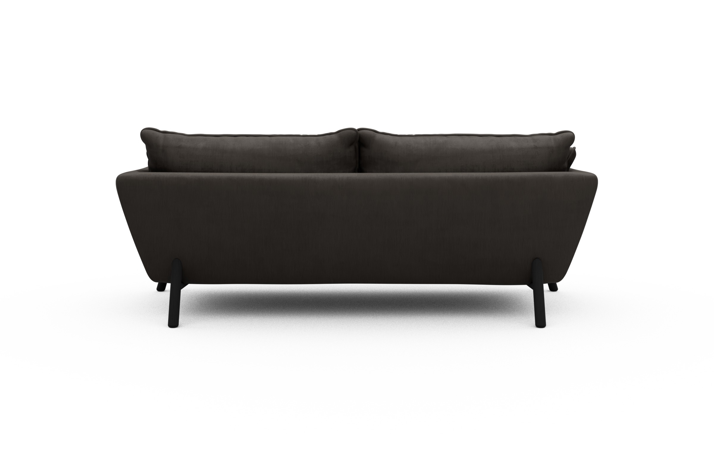 Sofa Emil PREMIUM 3-Sitzer Beinfarbe Eiche Schwarz Cordufine-Taupe