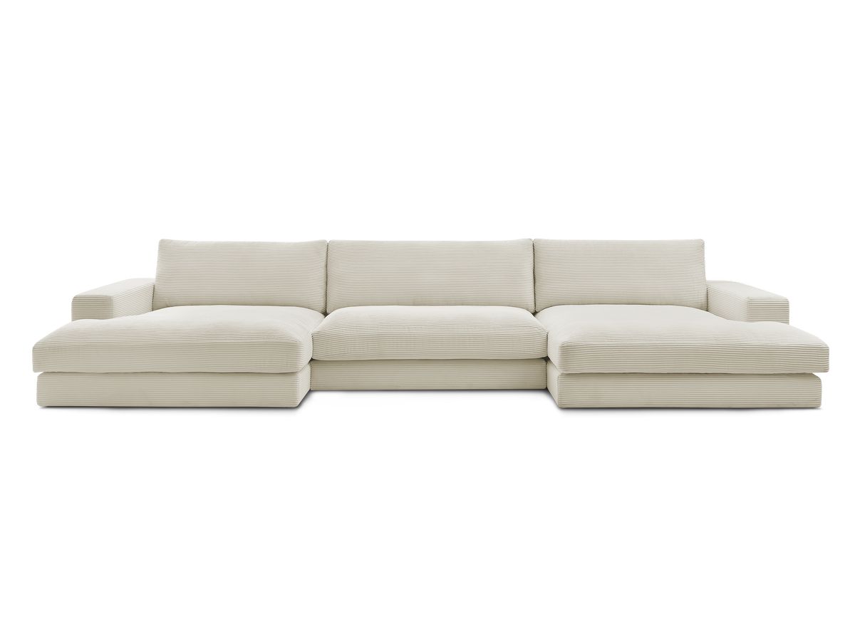Bobochic Leonard Wohnlandschaft 349 × 159 cm Cordsamt Beige