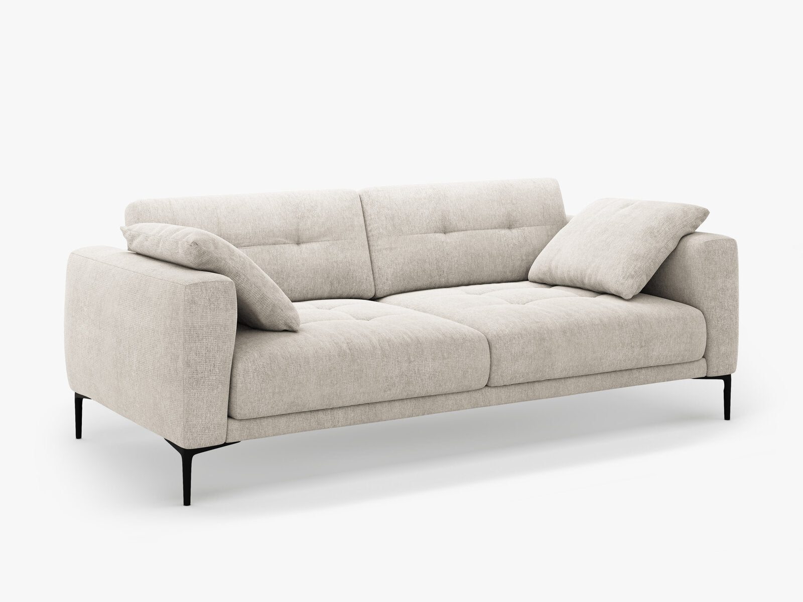 Micadoni Sofa Bemy 4-Sitzer Strukturierter Stoff Beige