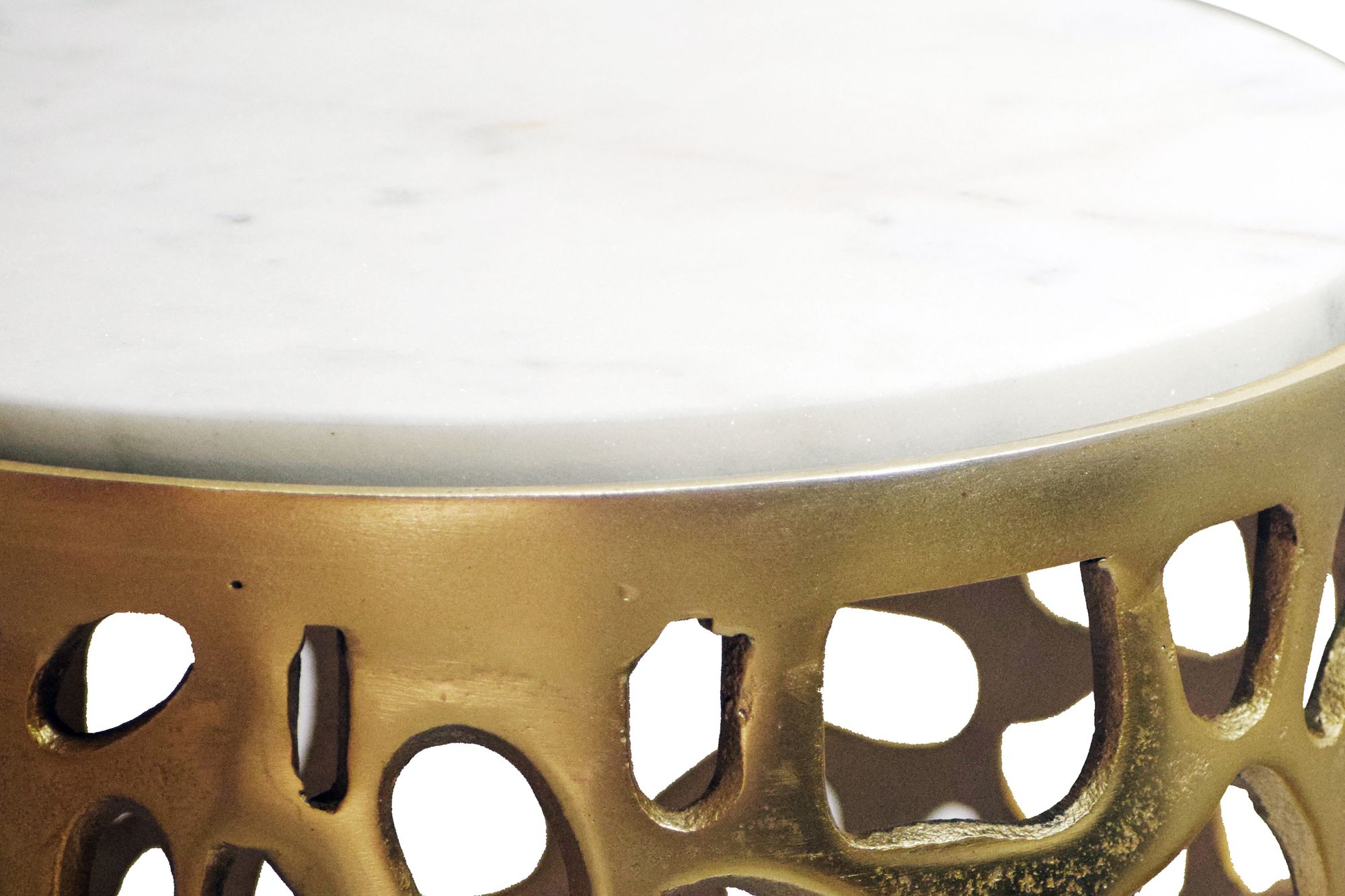 Beistelltisch Seljord Marmor Gold Ø 30 cm