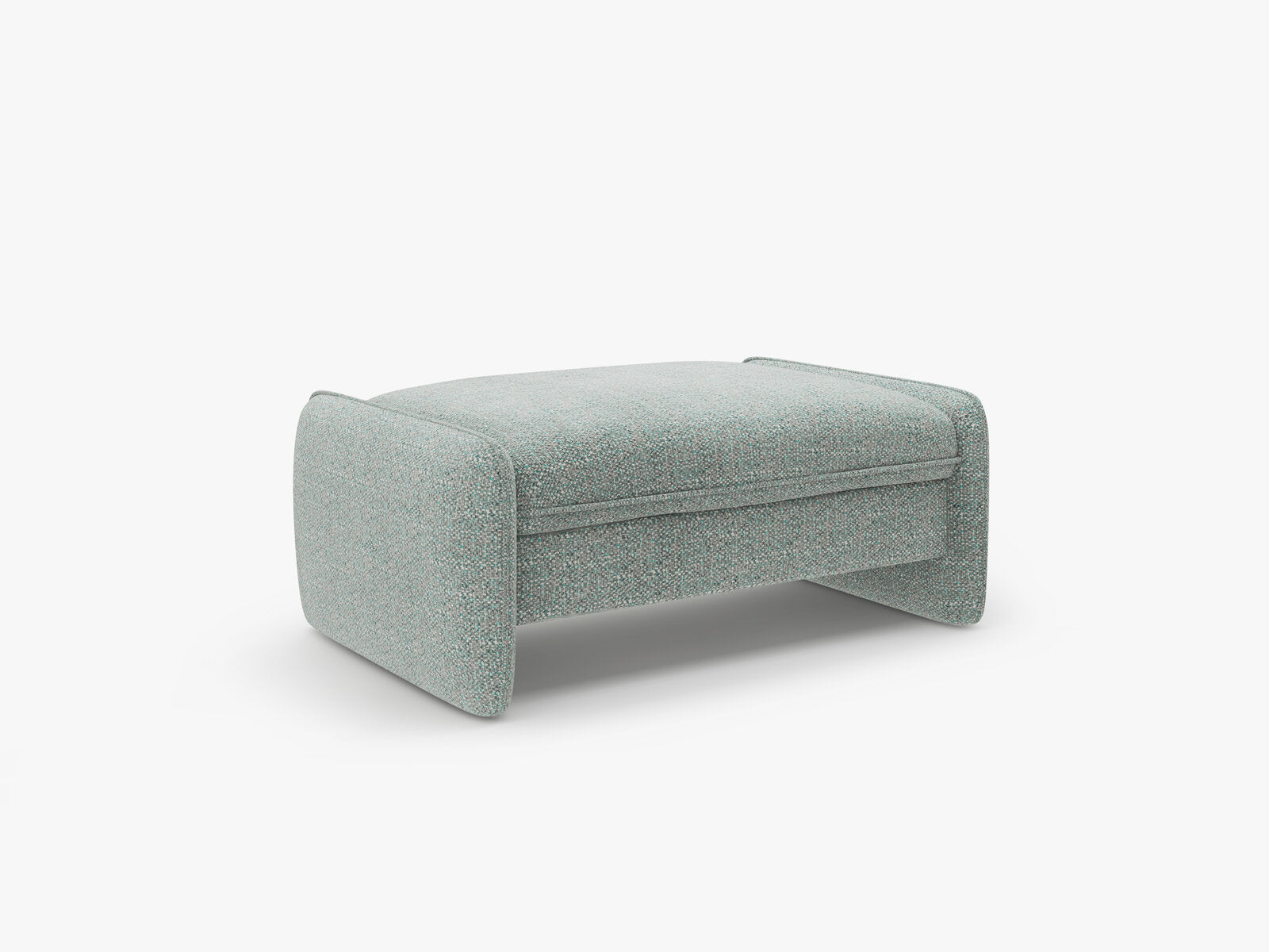 Micadoni Georgia Pouf XL Chenille SILENCIO Gedämpftes Blau