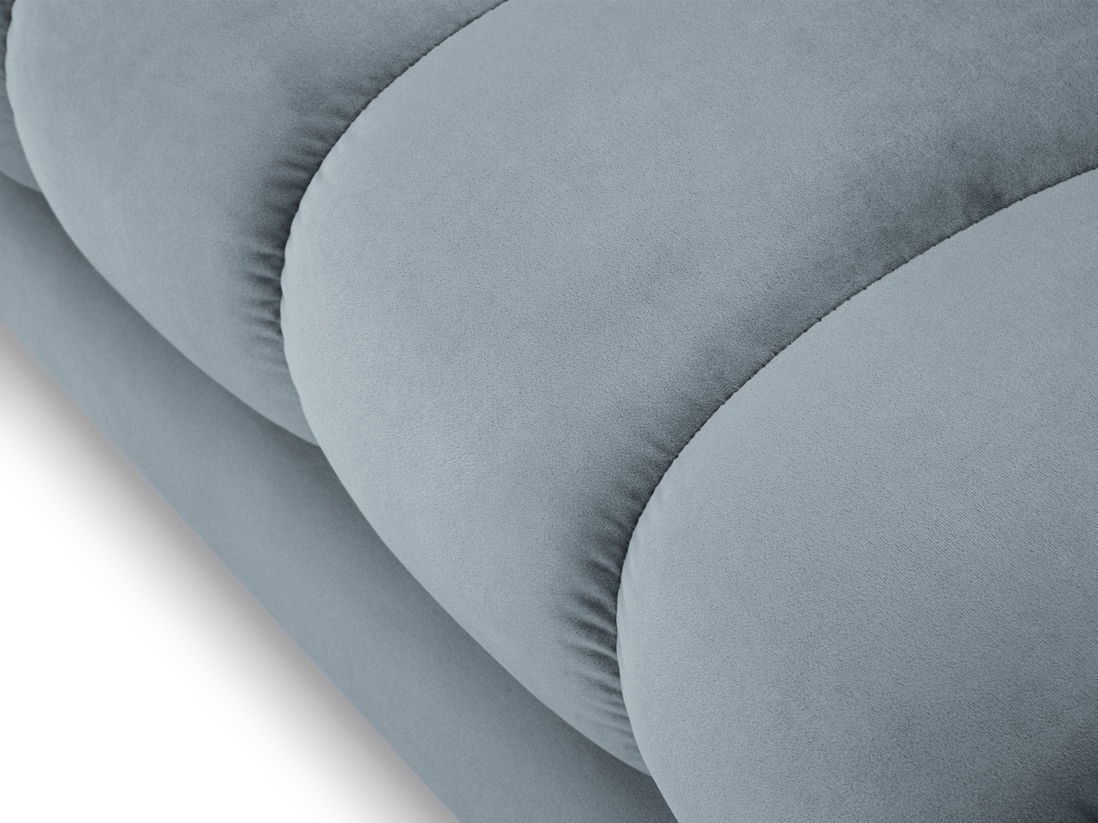 Cosmopolitan Design Chaiselongue Bali Samt Bluvel Hellblau Links Beine Schwarzes Metall