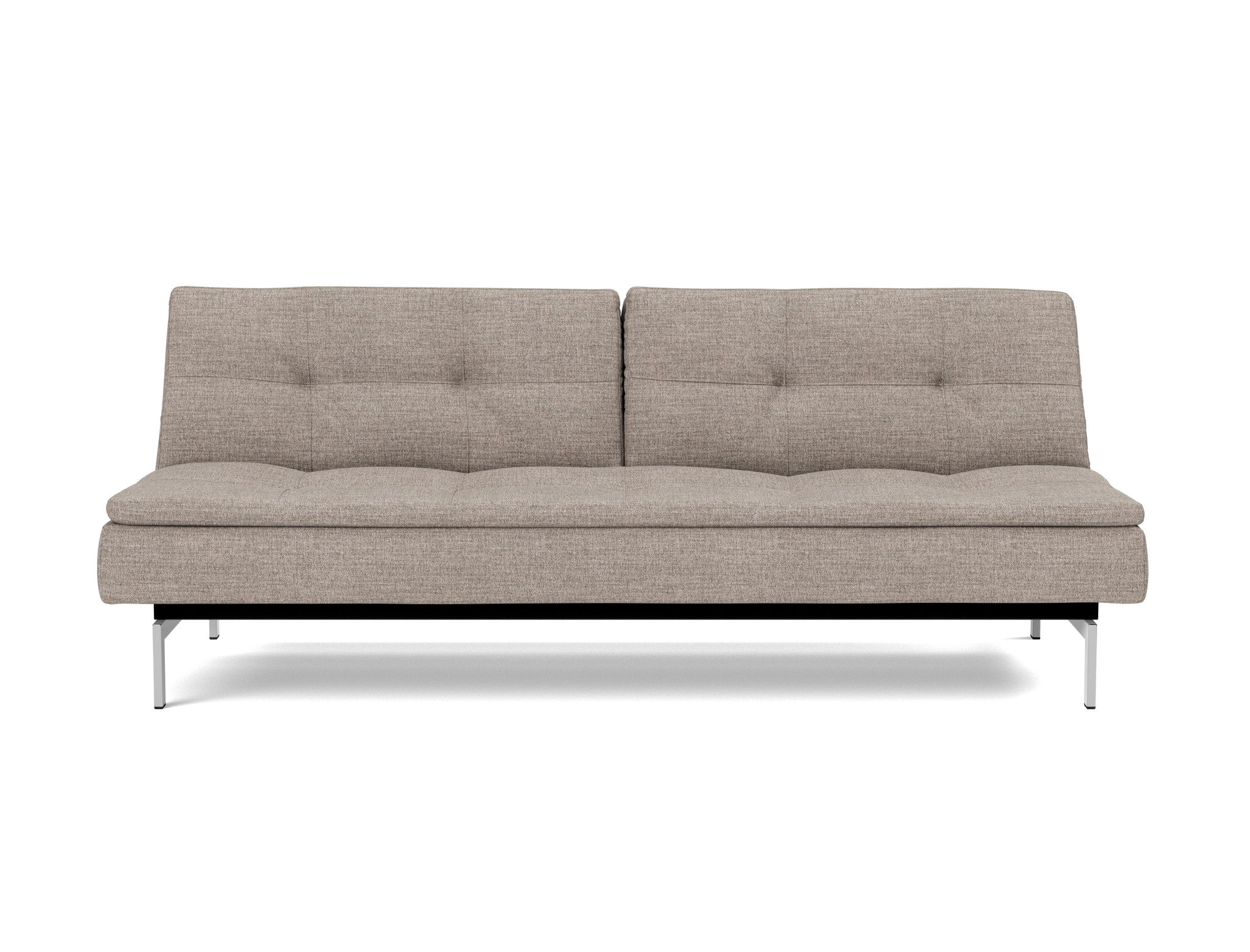 Schlafsofa Dublexo Chenille Yuveno 472-Warm-Grey Beine Chrom