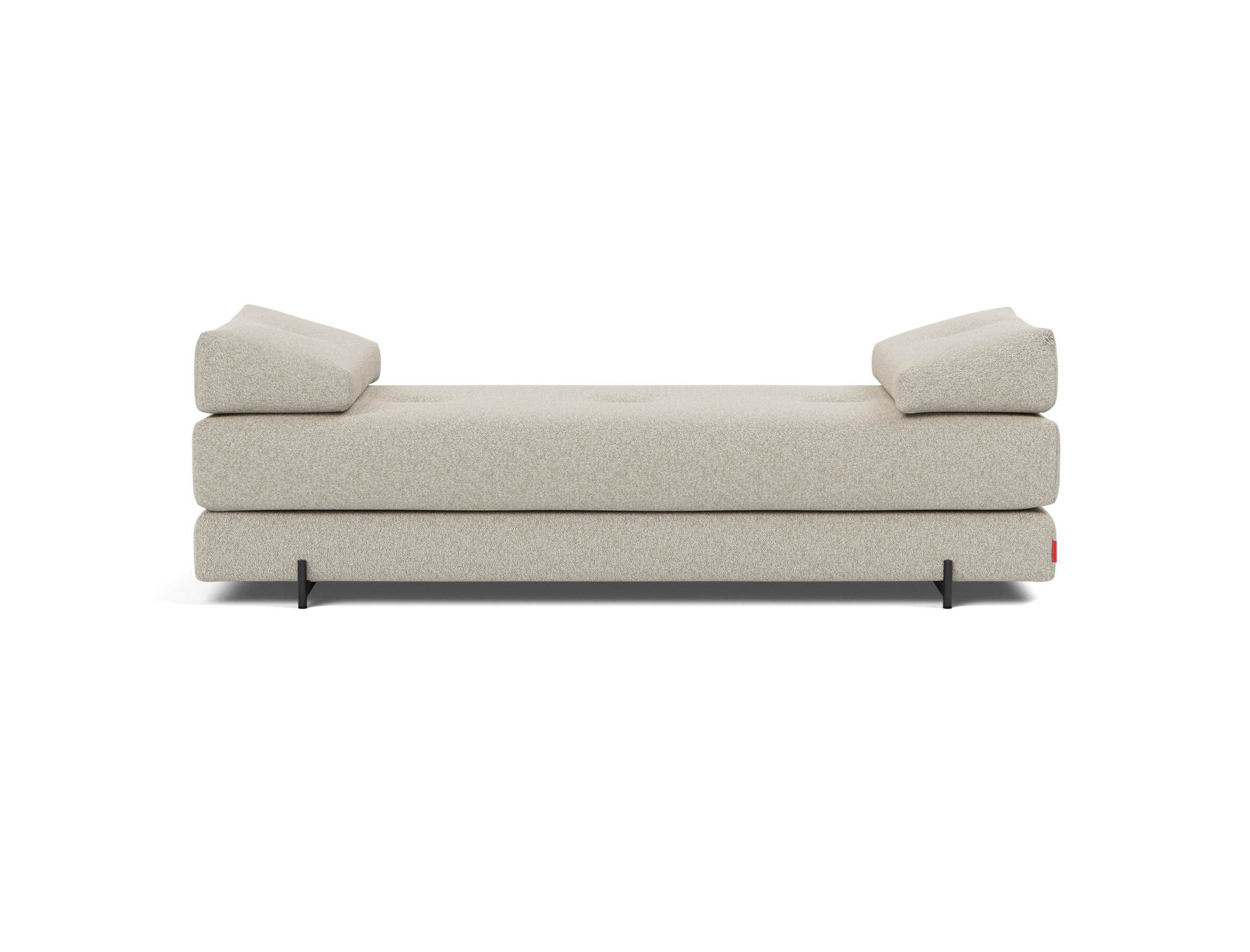 Tagesbett Sigmund Boucle Skandi 539-Beige Beine Indu schwarz