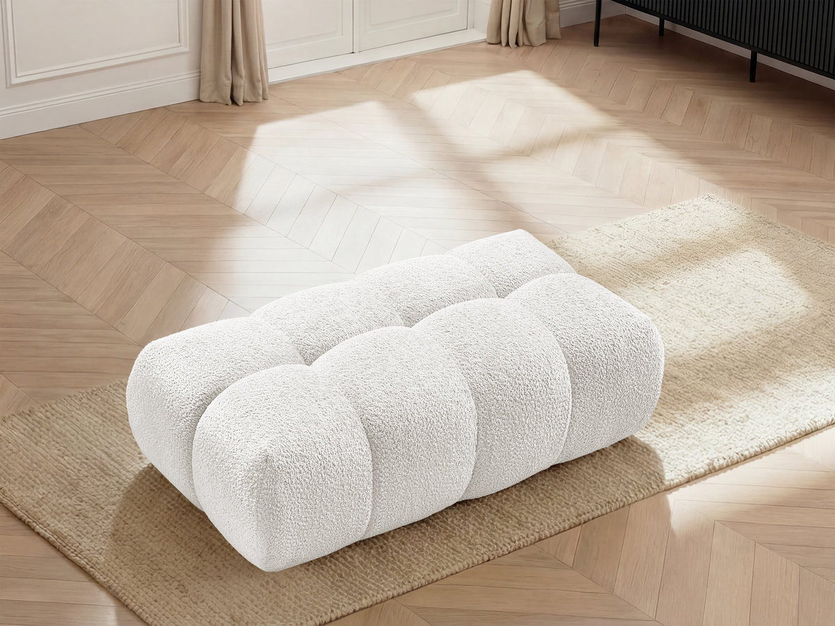 Bobochic Jaya Pouf Chenille Weiß