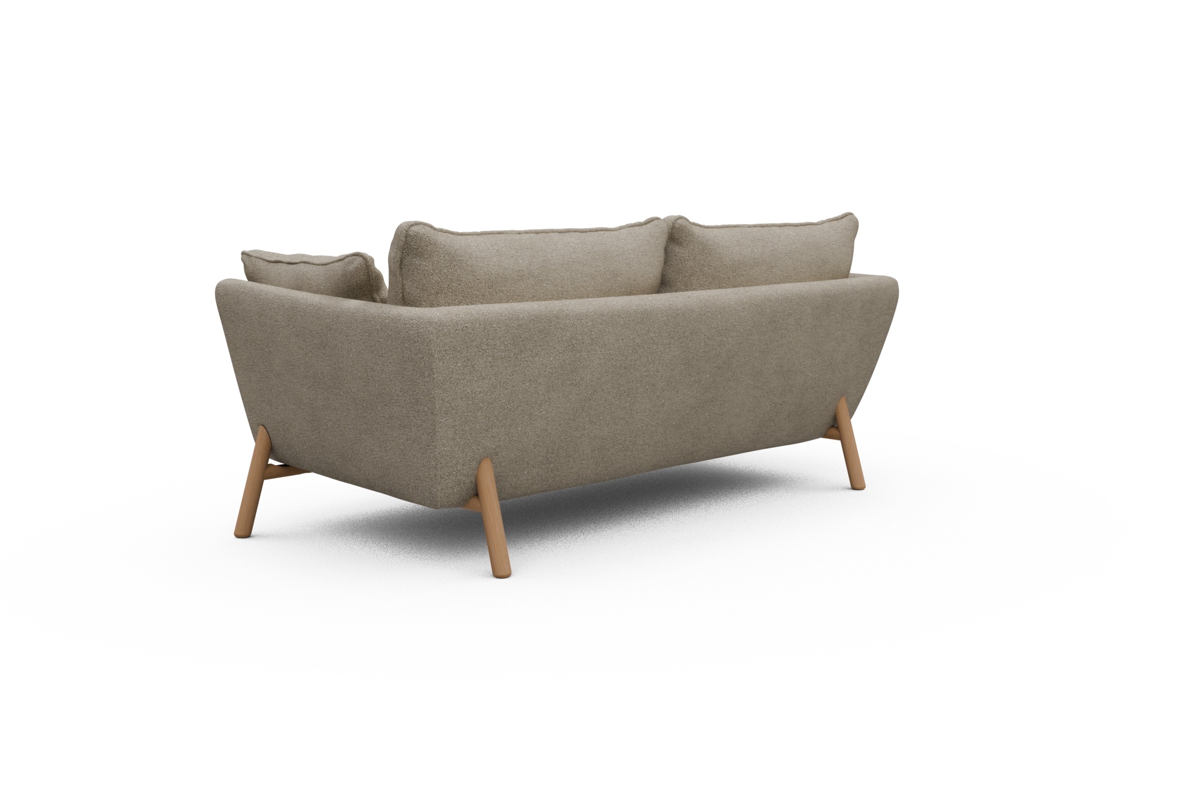Sofa Emil PREMIUM 2-Sitzer Beinfarbe Eiche Natur Boucle-Beige