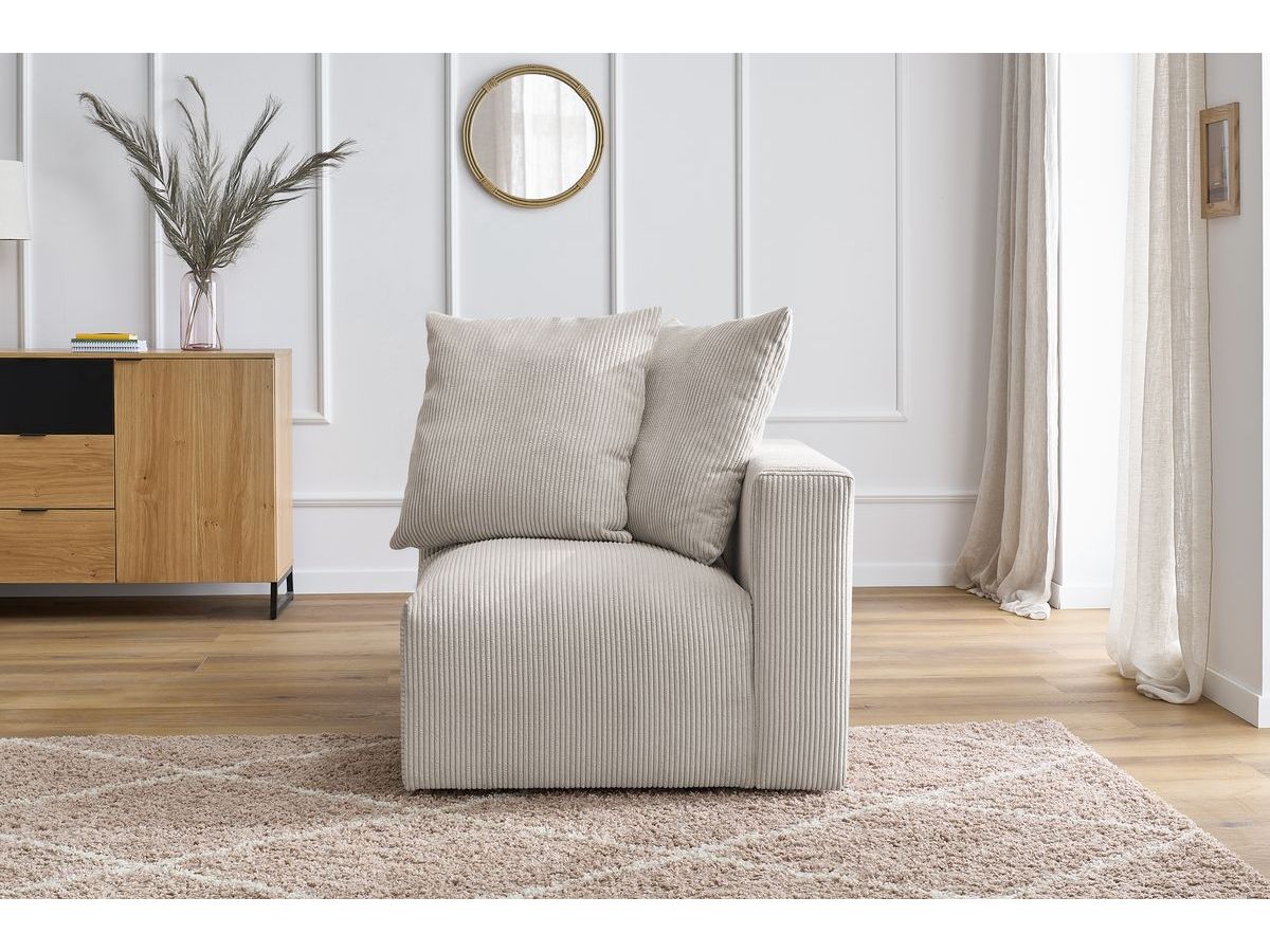 Bobochic Voltaire Eckmodul Cordsamt Beige Ecke rechts