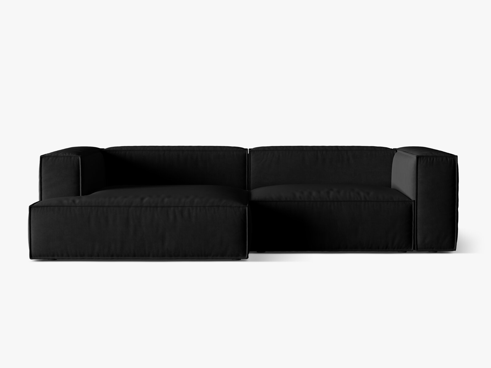 Micadoni Ecksofa Nuria 4-Sitzer Links Samt Schwarz