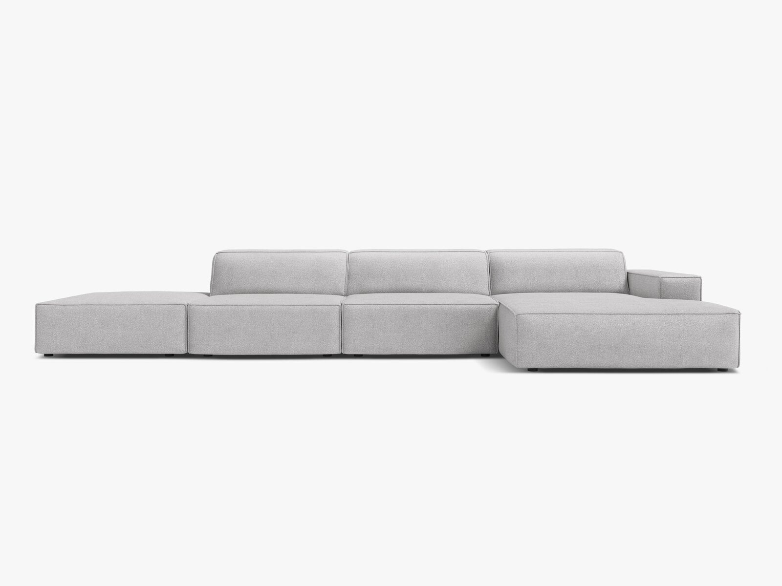 Micadoni Ecksofa Jodie 5-Sitzer Rechts Boucle Baloo Hellgrau