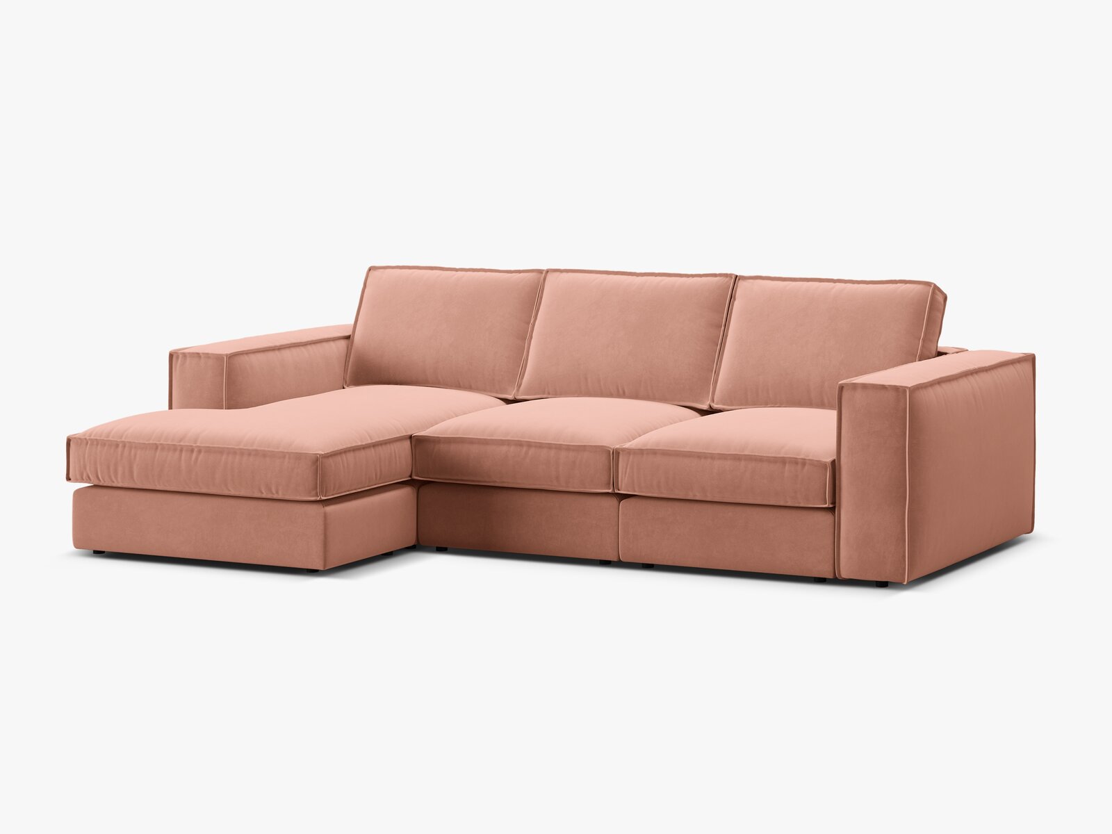Micadoni modulares Ecksofa Pola 3-Sitzer Links Samt Salvador Rosa