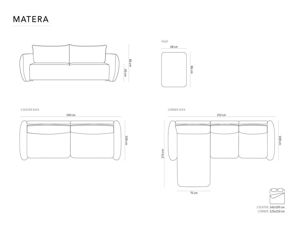 Cosmopolitan Design Ecksofa Matera 4-Sitzer mit Schlaffunktion Samt Salvador Grün Rechts