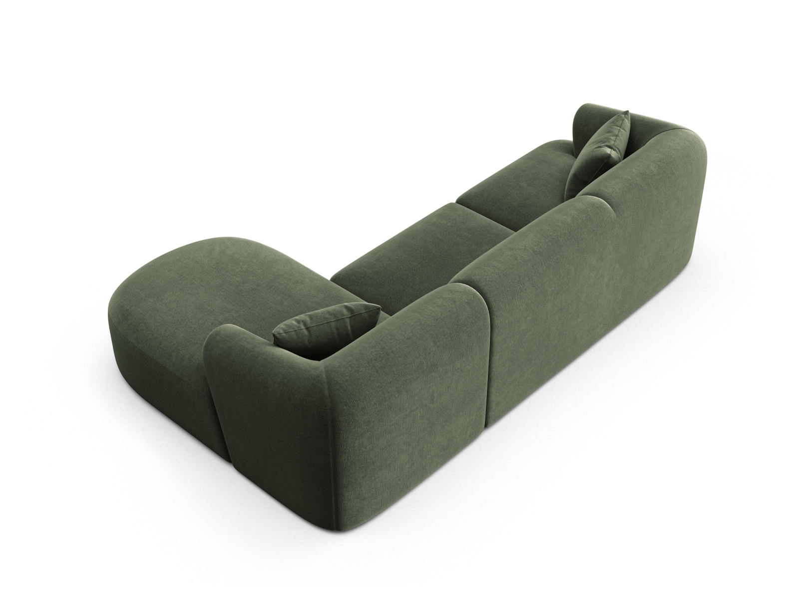 Cosmopolitan Design Ecksofa Campi 4-Sitzer Samt Vogue Grün Rechts