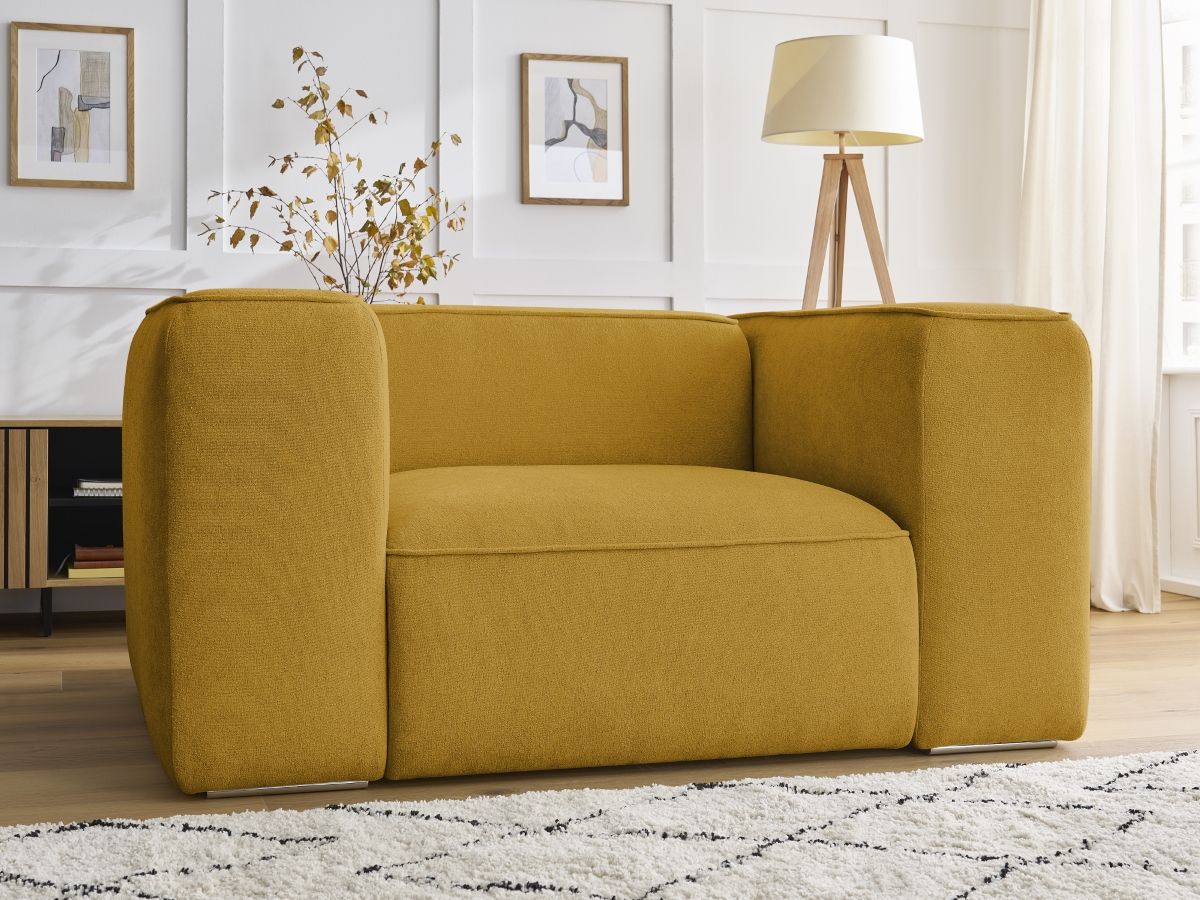 Bobochic Zephyr Sessel Strukturstoff Gelb