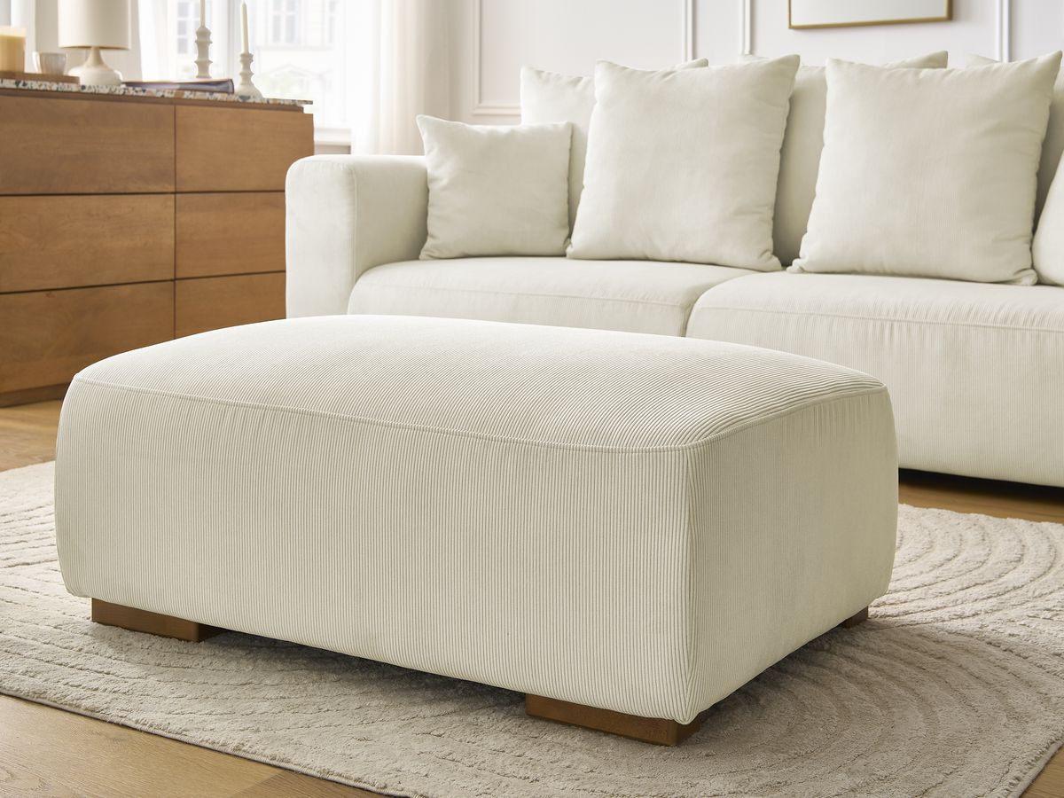 Bobochic Sidonie Sofa 4-Sitzer mit Pouf Cordsamt Beige